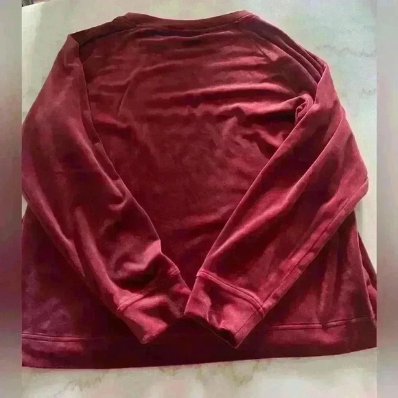 Loft Outlet 2 Piece Velour Jogging Set Top is Size M Bottoms Size L Cayenne Red - Picture 3 of 7